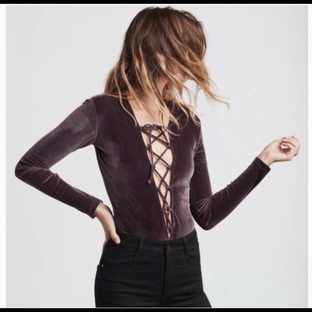 Reformation Velvet Body Suit
